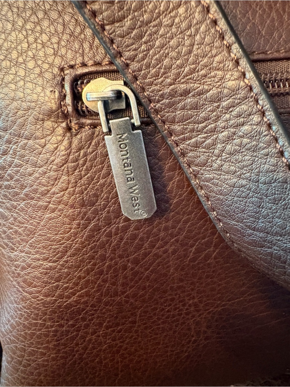 Montana West Dark Brown Studded Leather Shoulder Bag - Picture 8 of 13